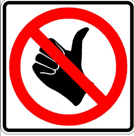Image result for no thumbs up sign